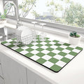 Rnivvi Dish Drying Mat for Kitchen Counter, 12 x 19" Cute Checkered Absorbent by Rnivvi