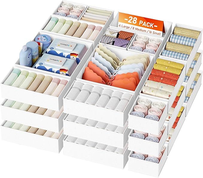 DIMJ Drawer Organizer Clothes, Foldable Closet Organizers and Storage, Fabric by DiMJ