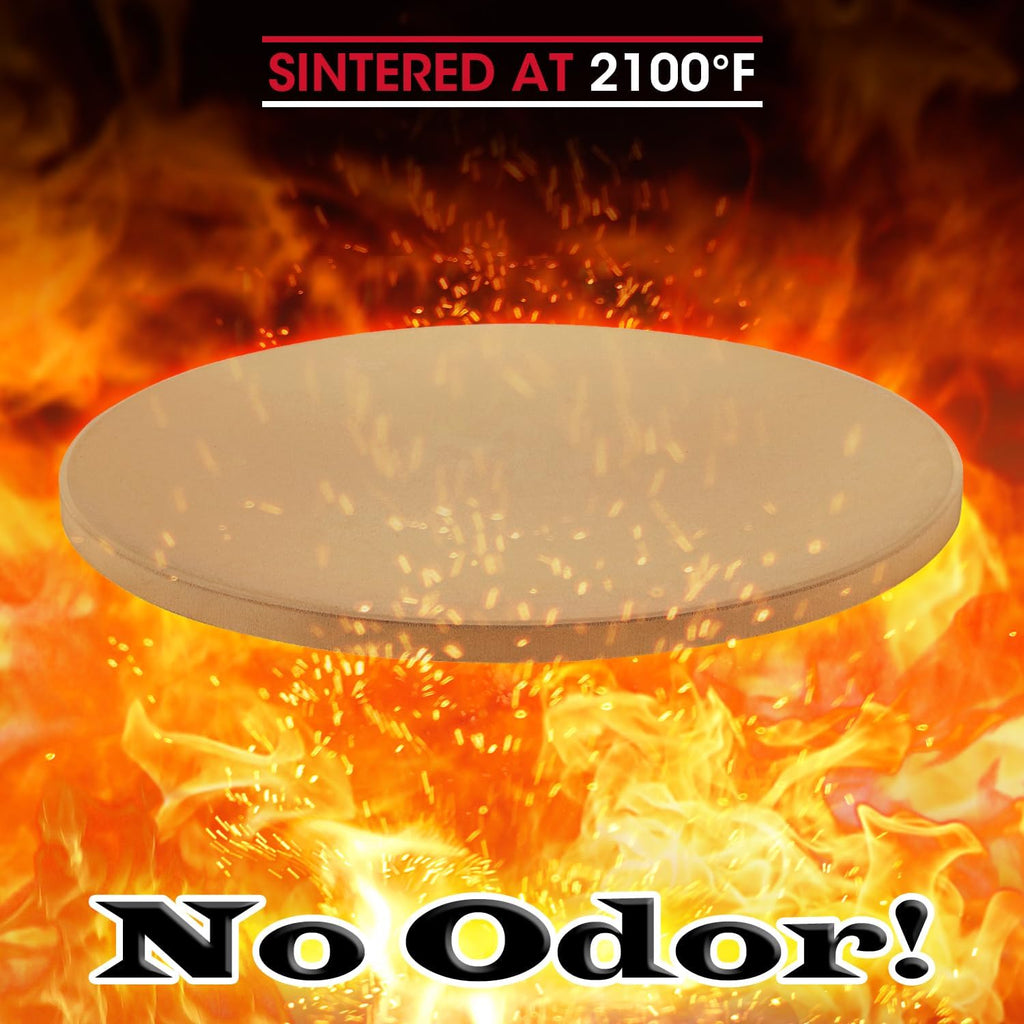 Unicook Small Pizza Stone 10.25 Inch for Oven and Grill, Round Baking Stone, Thermal Shock Resistant Cordierite Oven Pan with Plastic Dough Scraper, Ideal for Cooking Pizza, Bread