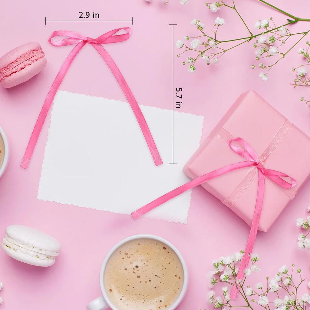 20 Pcs Pink Bow Cake Toppers Bowknot Cupcake Topper Bowtie Cake Decoration Ribbon Bows Picks Pink Bow Coquette Birthday Decorations for Girls Princess Bridal Shower Birthday Wedding Party