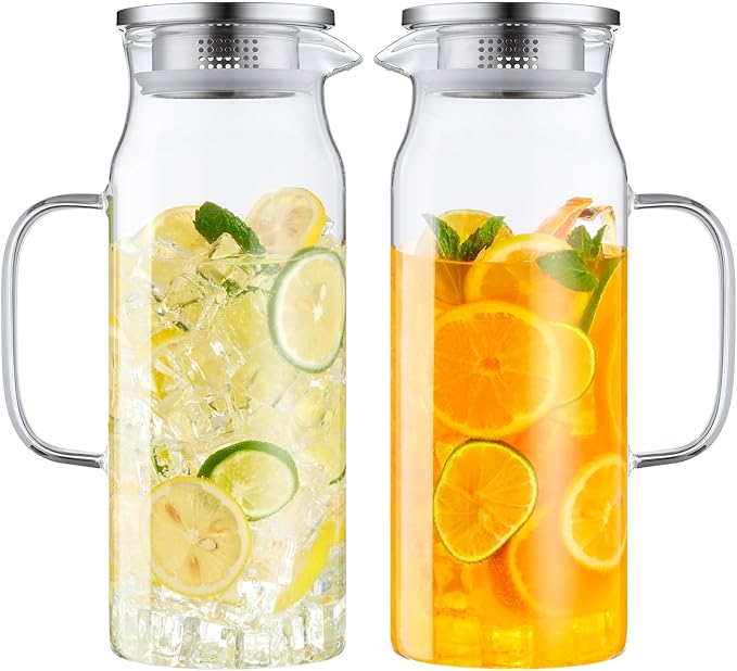 Bivvclaz 2 Pack 1.6 Liter 54 oz Glass Pitcher by Bivvclaz