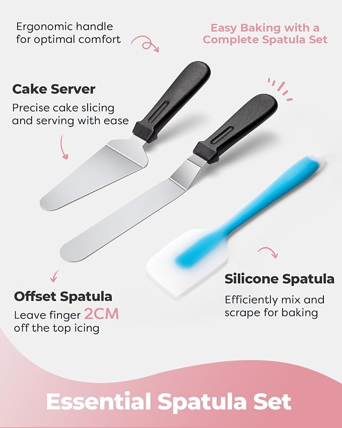 Kootek Aluminium Cake Turntable Set, Baking Tools - Image 5