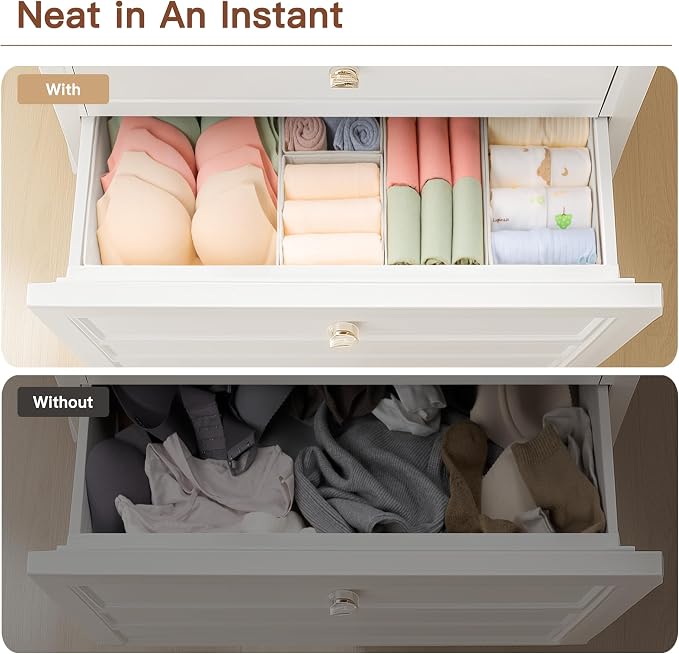 Criusia Drawer Organizer Clothes, 21 Pack Dresser Organizer - Image 6
