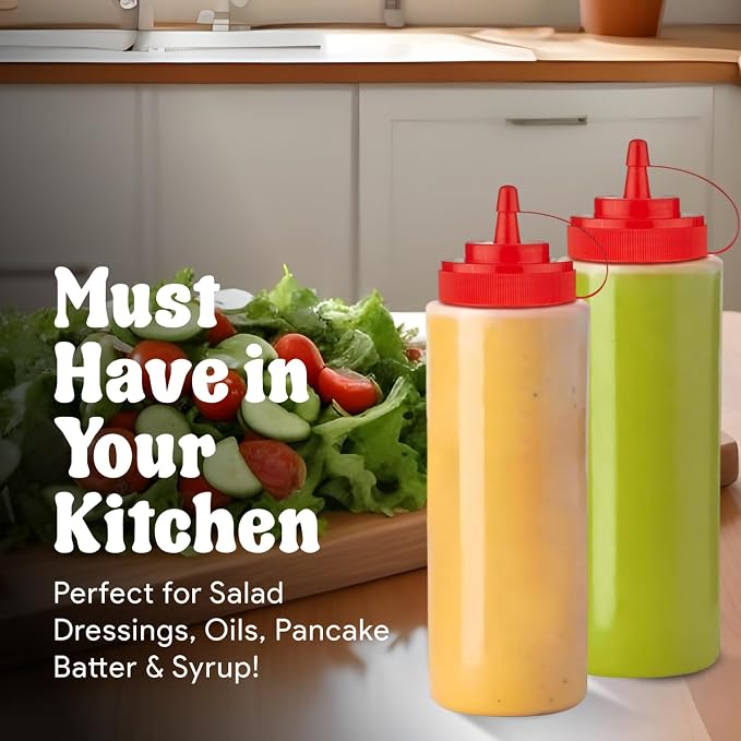 Norcalway 24 oz Large Condiment Squeeze Bottles - Image 8