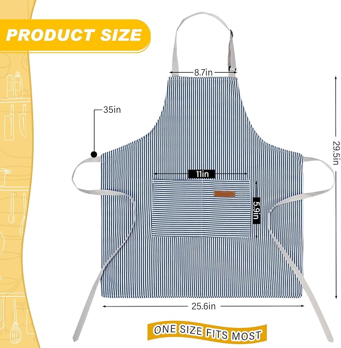 Handepo 4 Pcs Kitchen Aprons - Image 2