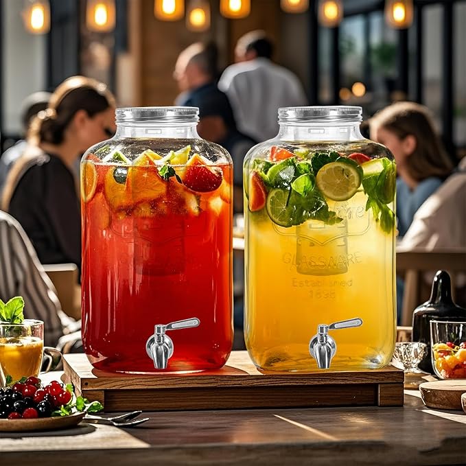 2 Gallon Glass Drink Dispenser - Image 6