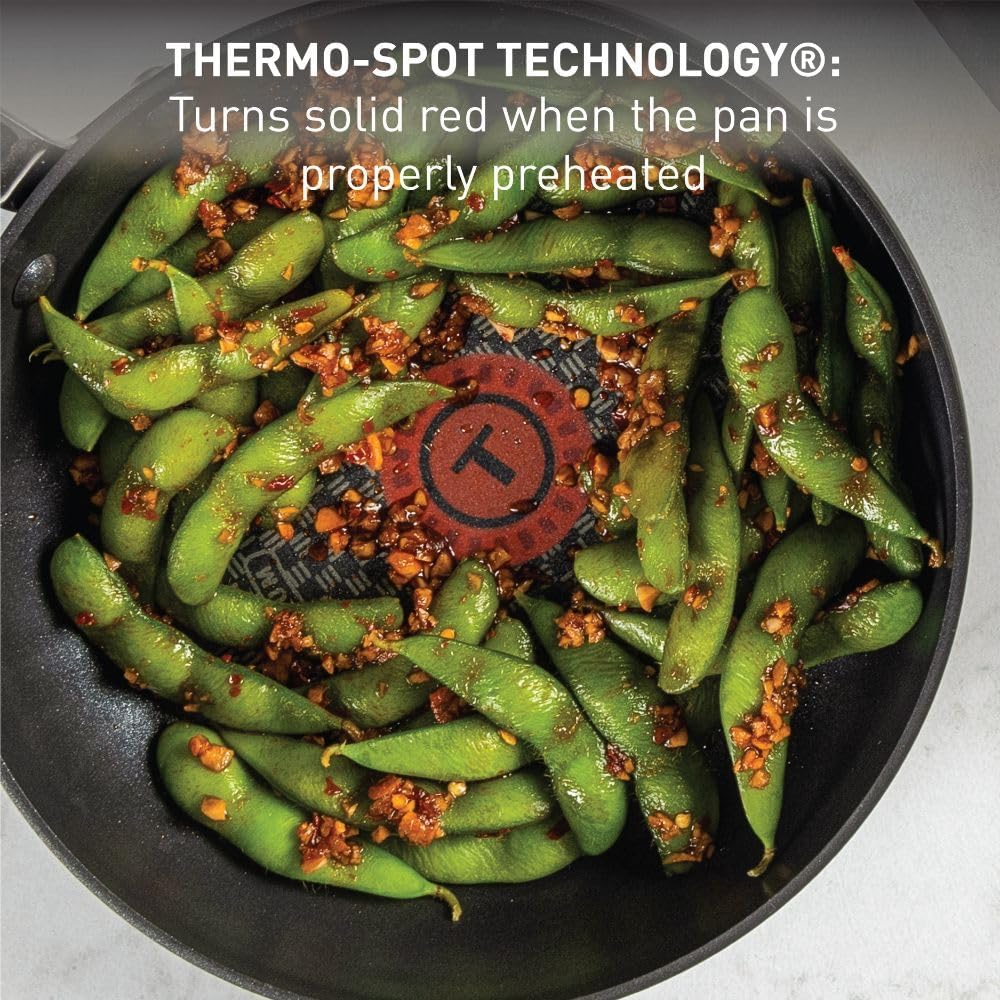 T-fal Ultimate Hard Anodized Non Stick Jumbo Cooker With Lid & Helper Handle 5 Quart, Oven Broiler Safe 400F, Lid Safe 350F, Cookware, Deep Frying Pan, Skillet, Pots and Pans, Dishwasher Safe, Grey