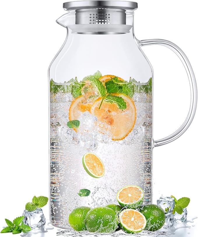 Bivvclaz 2.6 Liter 88 oz Glass Pitcher by Bivvclaz