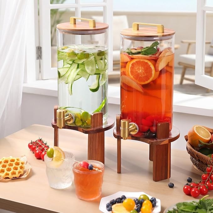 2 PCS 1.5 Gallon Glass Drink Dispenser, Beverage Dispenser - Image 3
