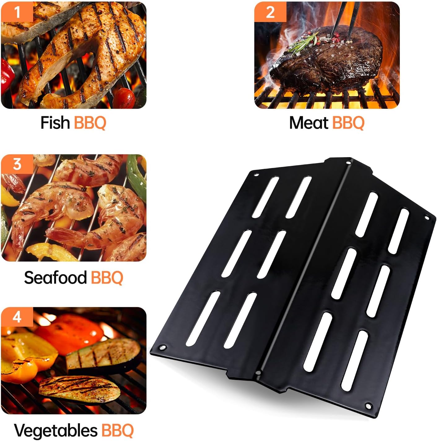 17.5 inch Flavorizer Bars Gas Grill Replacement Parts for Weber Genesis 300 Series E310 E320 E330 S310 S320 S330 EP/CEP-310 EP/CEP-320 EP/CEP-330, Porcelain Steel Heat Deflector