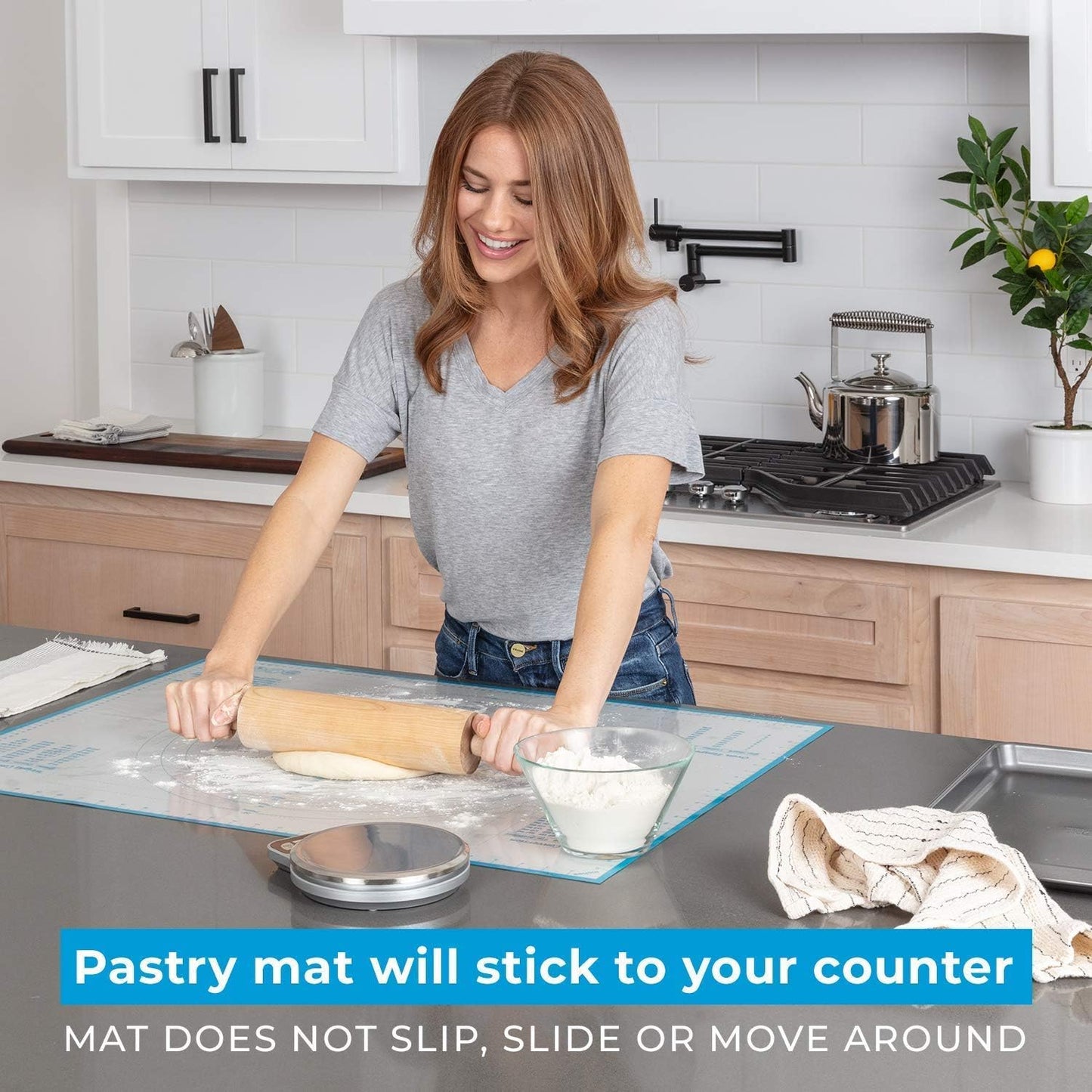 XXL Silicone Pastry Mat – Non-Slip, Easy-Clean Rolling Mat for Dough, Cookies, Pizza & Fondant – Extra Large 23.5” x 31.5” Baking Mat with Printed Measurements & Conversion Chart