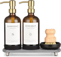 Kitchen Soap Dispenser Set - 16OZ Amber Glass Bottle by ORCHID+HOME