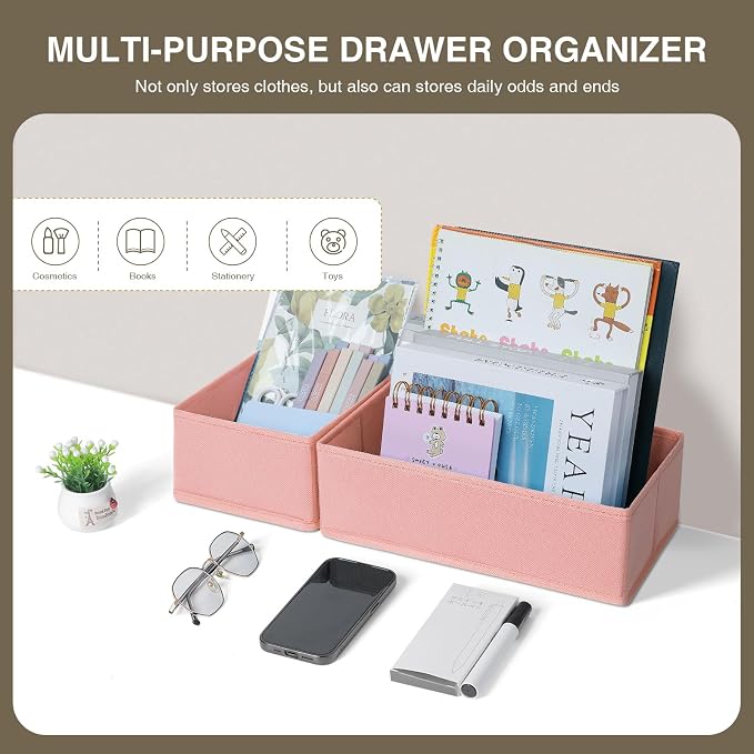 DIMJ Drawer Organizers for Clothing, Fabric Closet Organizers and Storage - Image 3