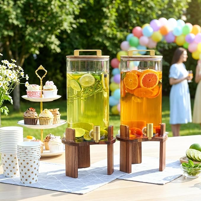 2 PCS 1.5 Gallon Glass Drink Dispenser, Beverage Dispenser - Image 7