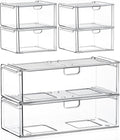 caktraie Acrylic Storage Drawers Set of 6, Plastic Organizer Bins by shoeboxesanddeskorganizers
