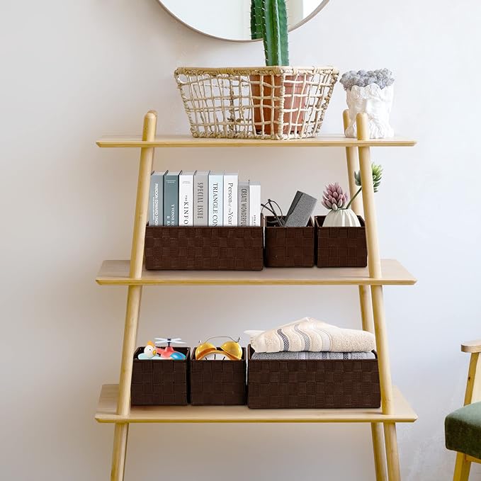 Posprica Woven Storage Baskets for Organizing 6 Pack, Large&Small Storage Cube - Image 5