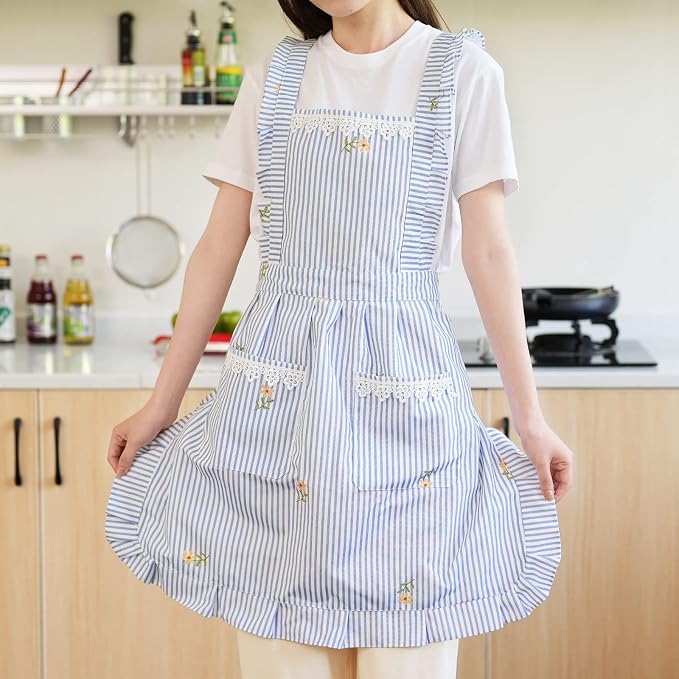 Funny Aprons for Women with Pockets, Kitchen Cooking Grilling Bbq Cute Chef - Image 3