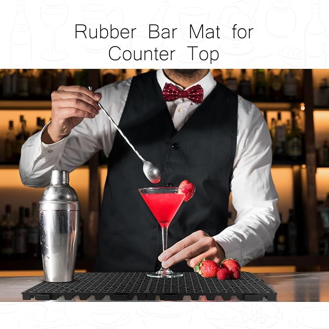 Tioncy 30 Pcs Bar Countertop Supplies Interlocking Mats 12 x 12 Inch Rubber - Image 5