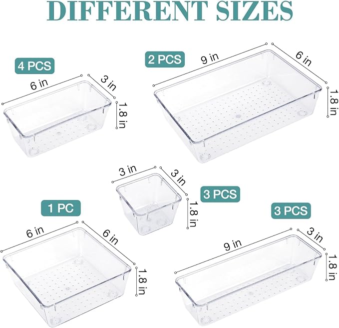 StorMiracle 13 PCS Drawer Organizer Set, 5 Varied Size Bathroom and kitchen - Image 2