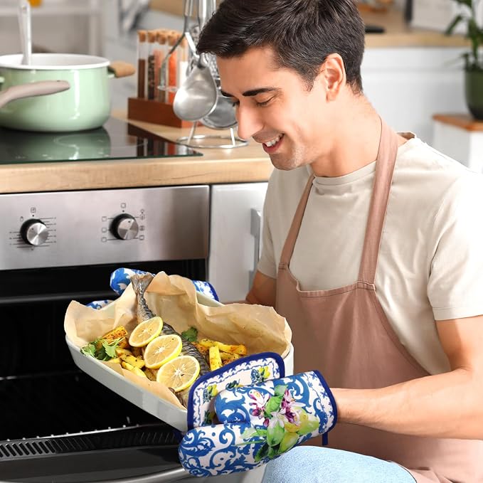 Bencailor 6 Pcs Lemon Kitchen Towels Oven Mitts and Pot Holders Set Decorative - Image 4