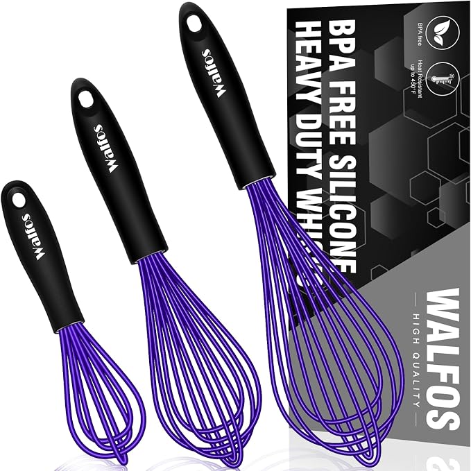 Walfos Whisk, 7+9+11in Silicone Whisks by Walfos