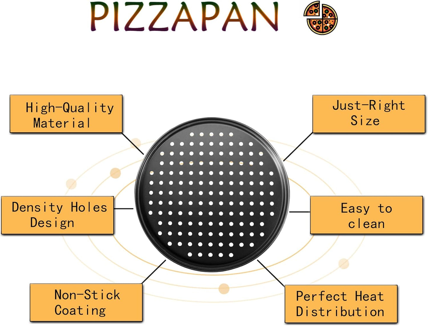 Pizza Steel Pan for Oven, Pizza Crisper Pan with Holes 12 Inch, Nonstick Round Pizza Baking Sheet Oven Tray, Perforated Carbon Steel Pizza Bakeware For Home Restaurant Kitchen Baking