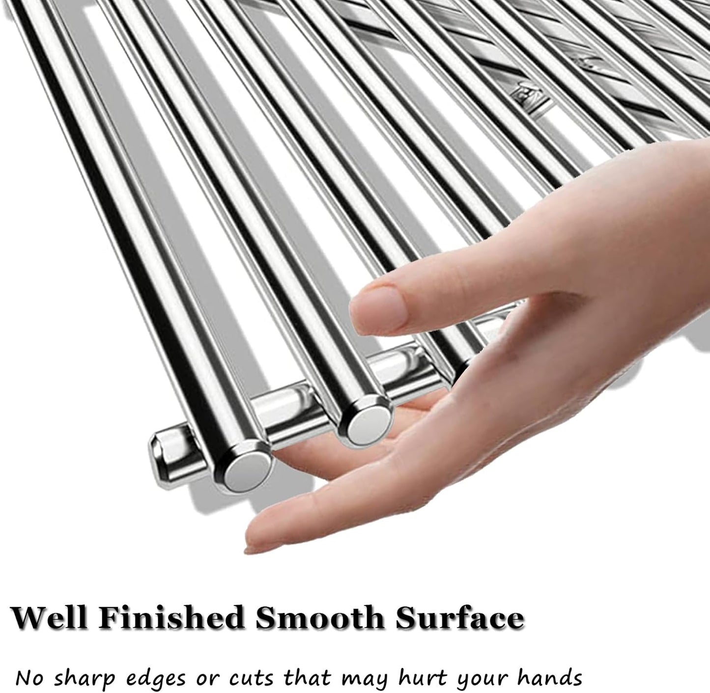 Orgneas 19.5" Cooking Grates for Weber Genesis 300 Series, Genesis E310 E320 E330 S310 S320 S330 EP310 EP320 EP330 Gas Grill, 304 Stainless Steel Replacement Parts for Weber 7528 7524