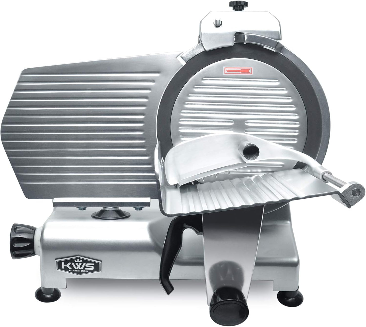 KWS MS-12NT Premium Commercial 420w Electric Meat Slicer 12-Inch Non-sticky Teflon Blade, Frozen Meat/Cheese/Food Slicer Low Noises Commercial and Home Use [ ETL, NSF Certified ]
