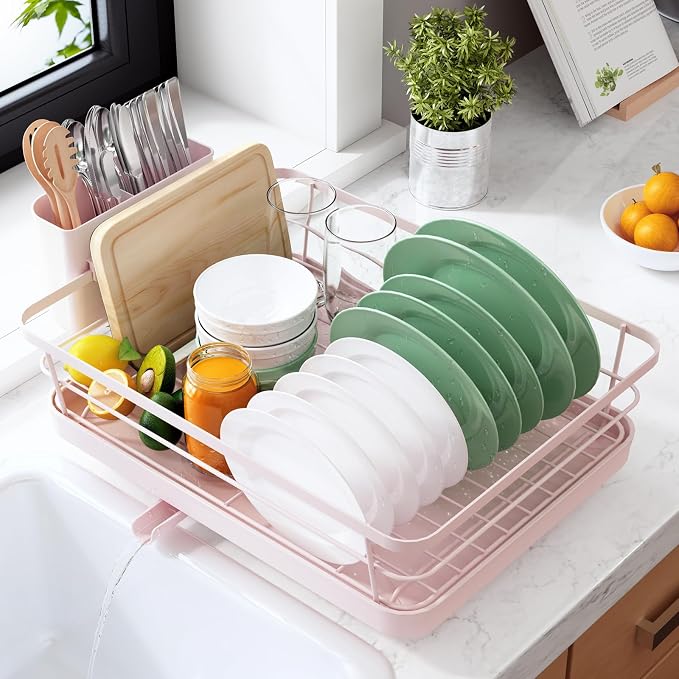 Kitsure Dish Drying Rack for Kitchen Counter, Stainless Steel Sink Organization by Kitsure