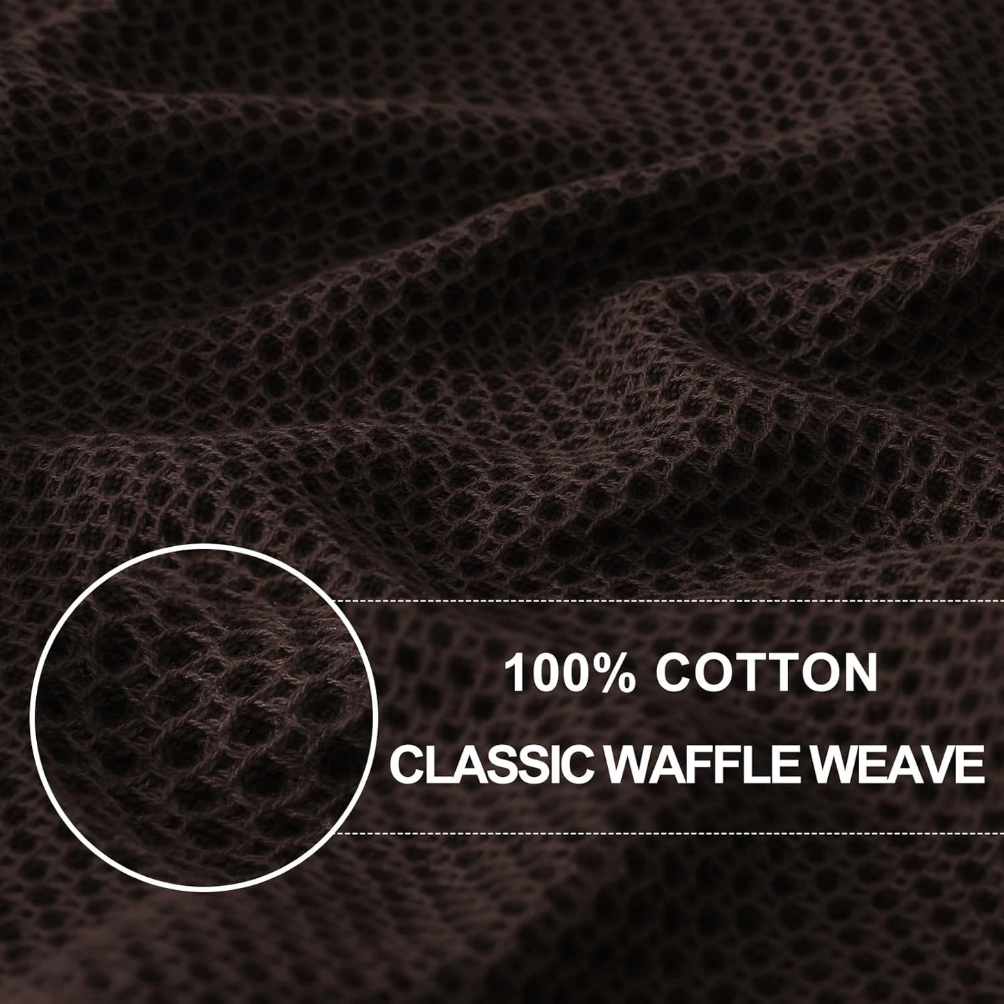 Homaxy 100% Cotton Waffle Weave Kitchen Dish Towels, Ultra Soft Absorbent Quick Drying Cleaning Towel, 13 x 28 Inches, 6-Pack, Dark Brown
