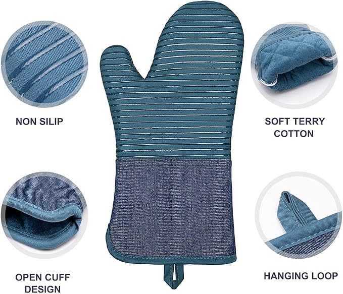 Yutat Oven Mitts, Pot Holders Set of 4 Made - Image 3