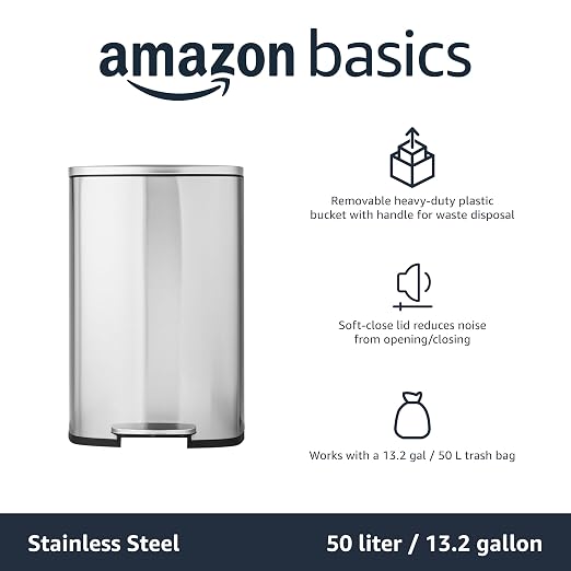 Amazon Basics Smudge Resistant Rectangular Trash Can - Image 5