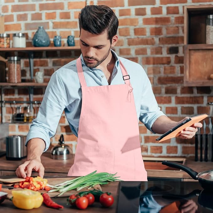 15 Pcs Adult Aprons Bulk with Pockets Adjustable Bib Chef Apron - Image 7