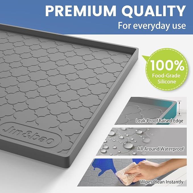 Jin&Bao Waterproof Under Sink Mat 40" x 22", Thick Silicone Mat Cabinet - Image 2