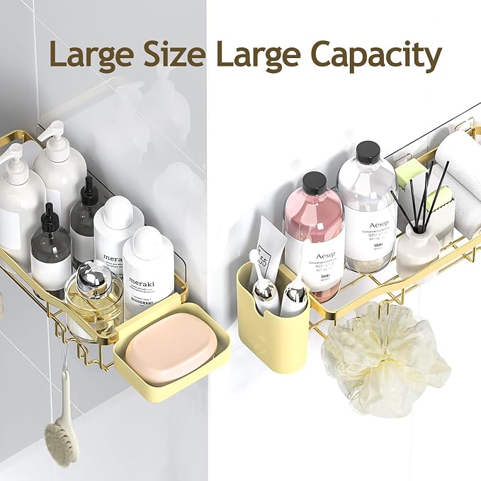 NESOMI Shower Caddy Adhesive Shower Organizer 8-Pack, Rustproof Stainless Steel - Image 9