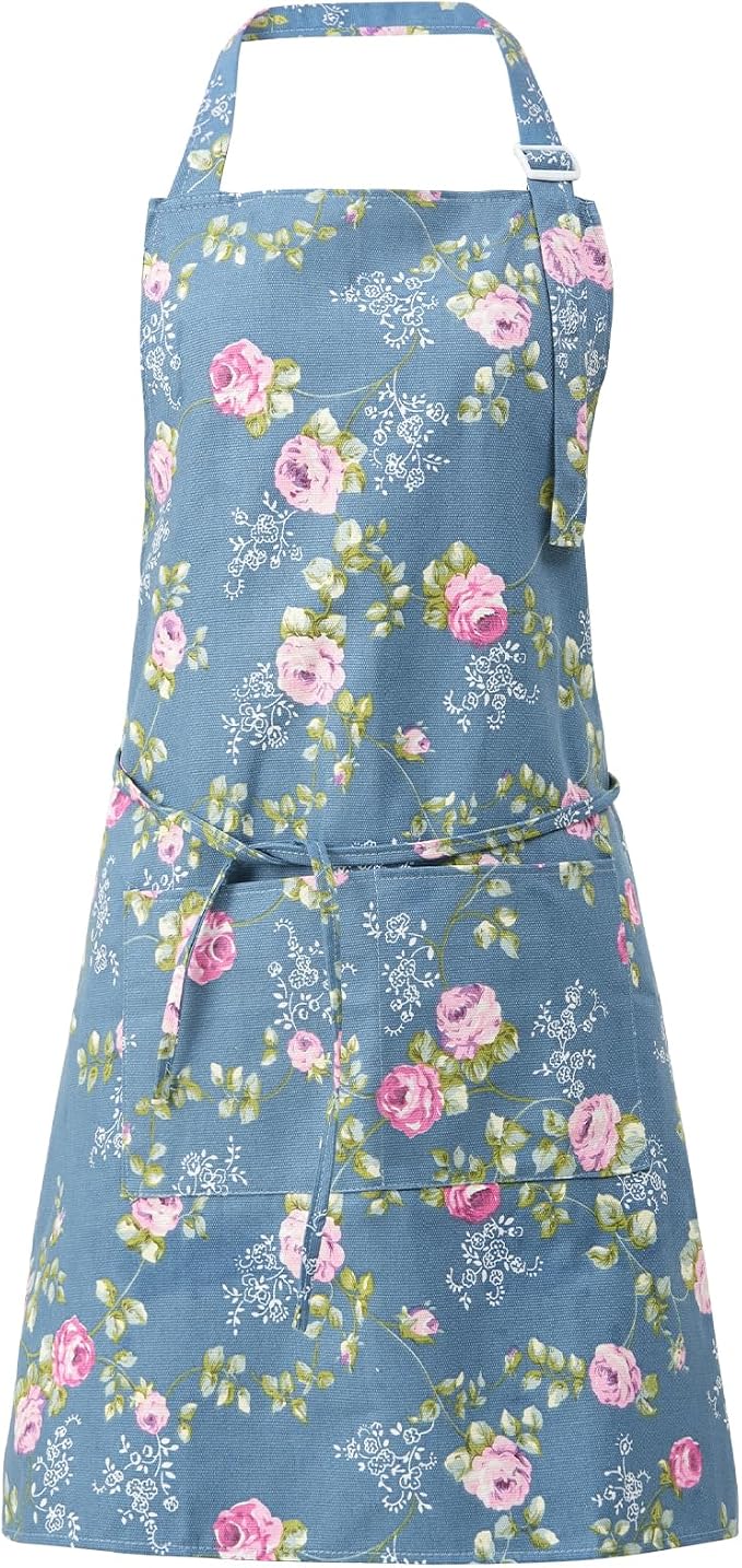 DILLMAN Aprons for Women with Pockets Cotton Linen Cooking Kitchen Baking Soft by DILLMAN