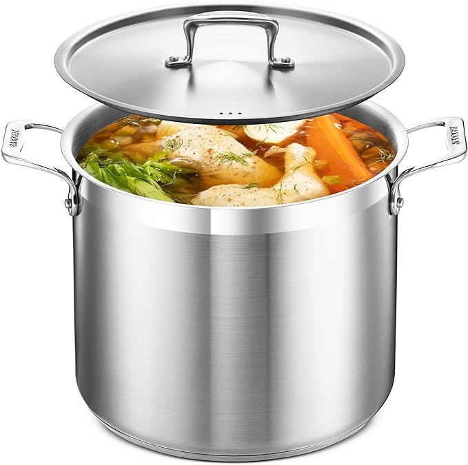 Stainless Steel Stockpot with Lid 12 Quart, Durable 18/8 Stainless Steel by Unknown