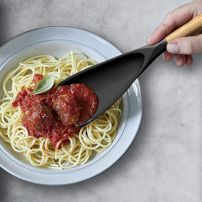 Cooking Spoon for Nonstick Cookwares, VOVOLY Silicone Spoon for Mixing - Image 4