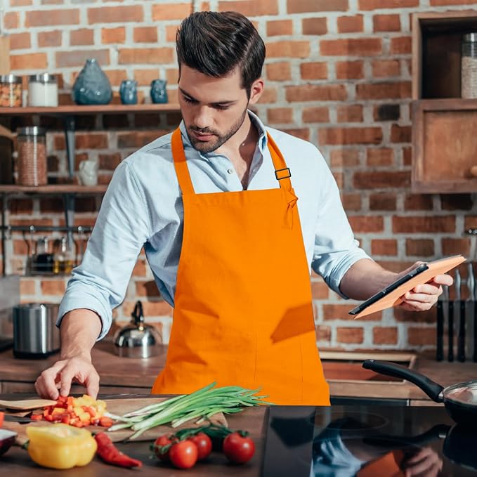 15 Pcs Adult Aprons Bulk with Pockets Adjustable Bib Chef Apron - Image 7