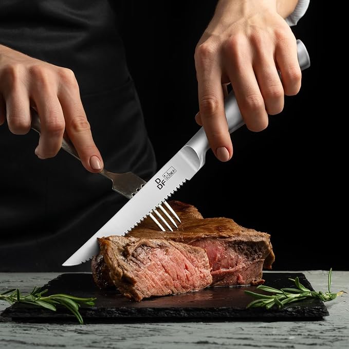 DDF iohEF Steak Knife Set, 6 Piece Steak Knife, High Carbon Japanese Stainless - Image 4