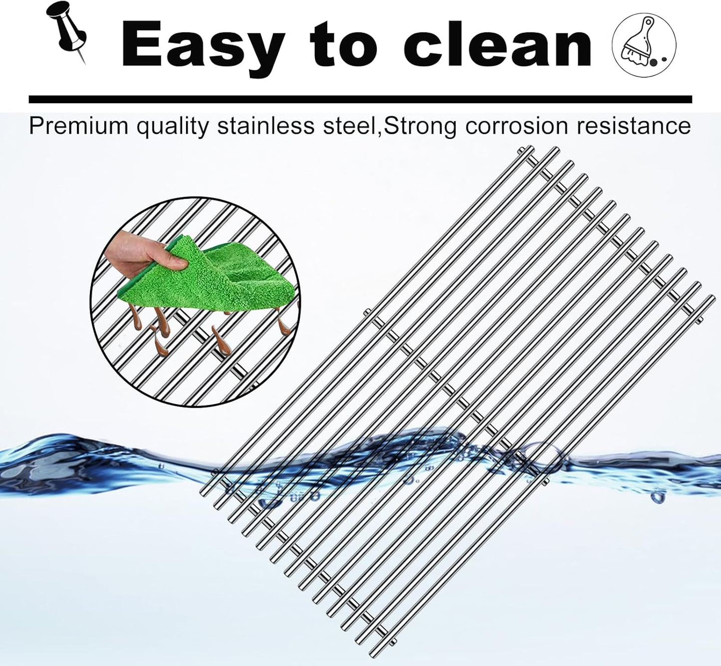 54801 Grill Grates Replacement for DCS Grill Parts 20” DCS 36, 48, 36ABQR,36BQ, 36BQR, 36DBQ, 48DBQAR, 48DBQR, 48EBQAR, 48EBQR, BGA36-BQARL, BGA36-BQARN, Stainless Steel BBQ Ceramic Rods Grids