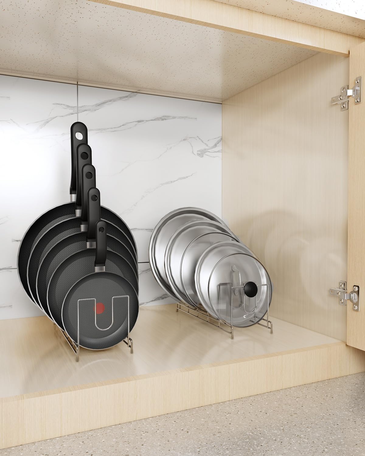 YQh 2 pack, pot cover rack, cutting board rack, kitchen cabinet or counter baking tray storage box, suitable for baking tray, cutting board, Frying pan, tray, reusable containers and covers