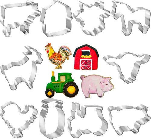 10 PCS Farm Cookie Cutter Set by TOSPARTY