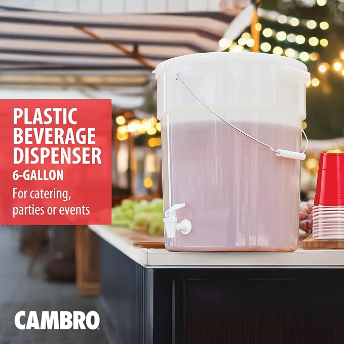 Cambro DSPR6148 SIX-GALLON BEVERAGE DISPENSER, 22 Quart Case of 1 - Image 2