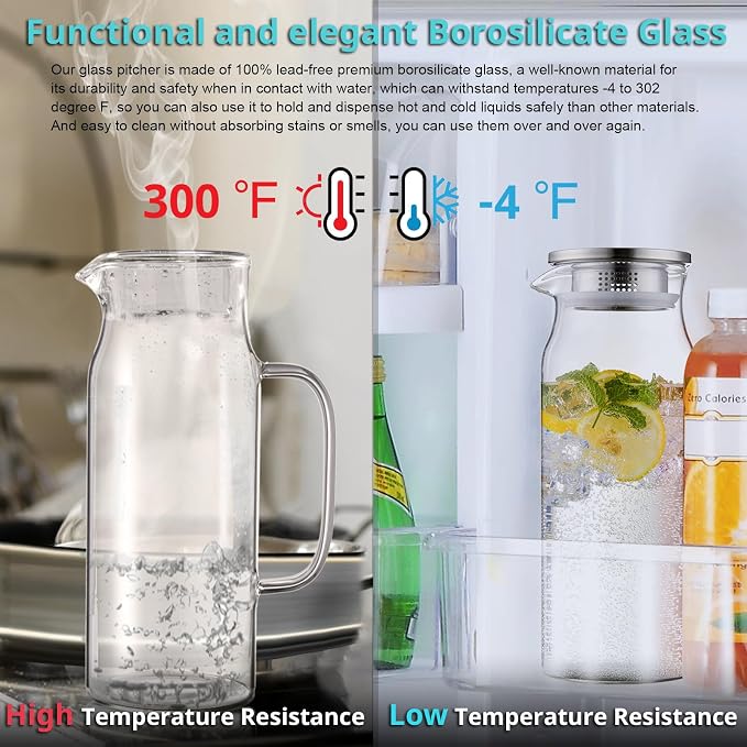 Bivvclaz 1.6 Liter 54 oz Glass Pitcher - Image 5