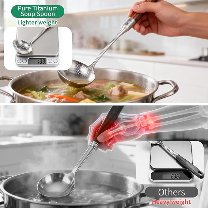 Newness Soup Ladle, Resilient Pure Titanium Soup Spoon - Image 5