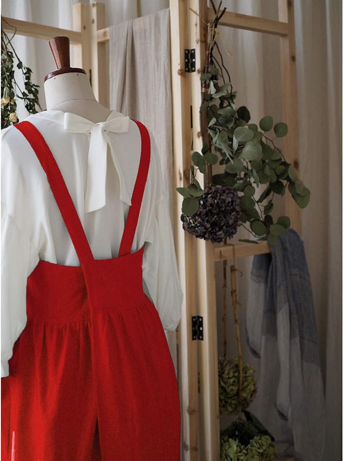 Uaussi Cotton Linen Apron Cross Back Work Apron - Image 2