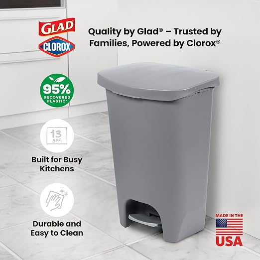 Glad Kitchen Trash Can | Large Plastic Waste Bin - Image 6