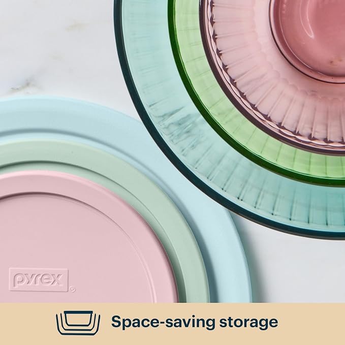 Pyrex Colors Sculpted Tinted Glass Mixing Bowls - Image 4