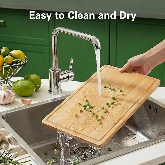 Zarler Bamboo Cutting Boards for Kitchen, 15.5x10.5 Durable Wood Cutting Board - Image 6